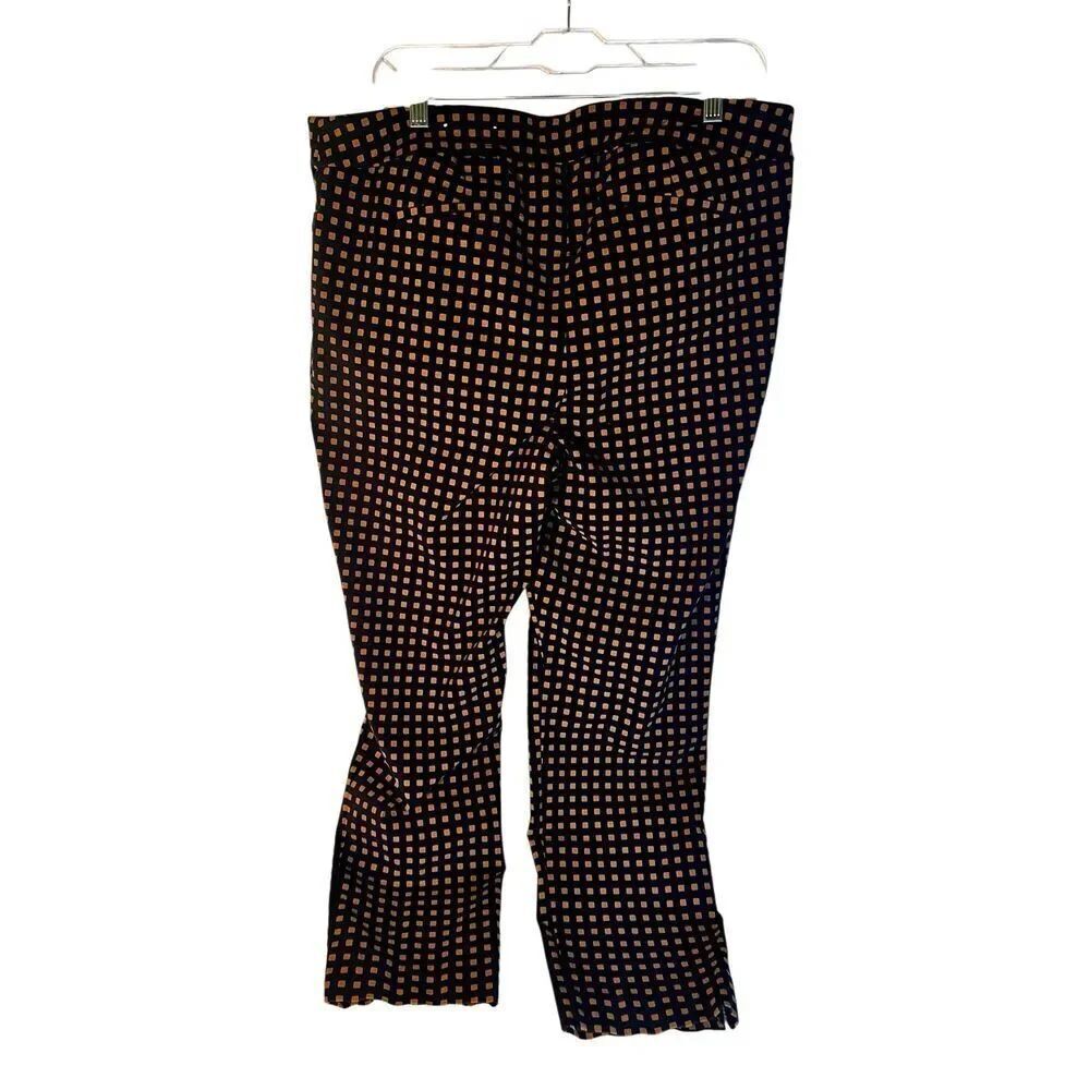 Chico’s Black and Gold Geometric Square Tiled Ankle Pants Chico’s Size 3/16